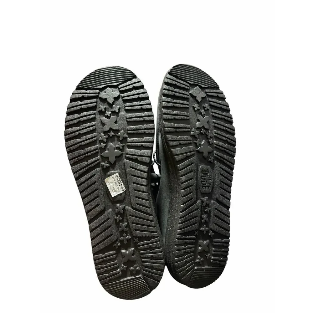 Hey Dude Wally Embossed Flag Shoes Men’s Size 9 Black NWOB Lightweight